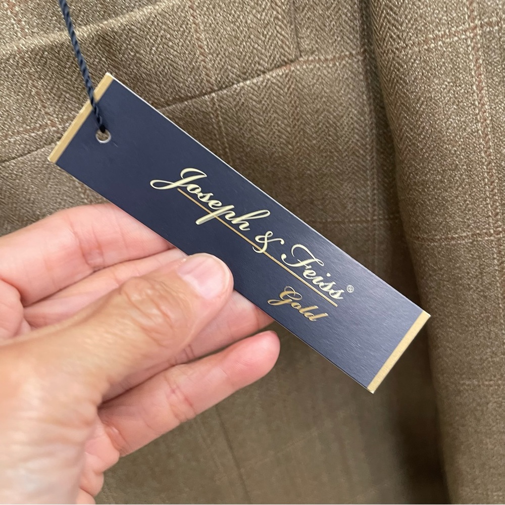 Joseph & Feiss Gold Two Button Navy Blazer Wool Sport Coat Jacket Sz 42 NEW - Picture 12 of 12